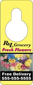 White Plastic 4 Color Process Door Knob Hanger w/Rounded Corners (3 1/8"x 8 1/8")