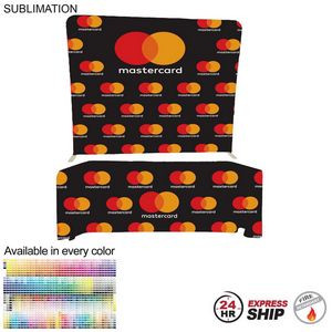 24 Hr Express Ship- Tradeshow Booth Package Supreme, 8' EuroFit Display and 6' Sublimated Tablecloth