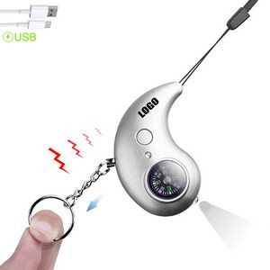 Rechargeable Cashew Nut Alarm Flashlight w/Compass