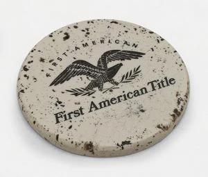 Round Travertine-Texture Coaster w/Wash