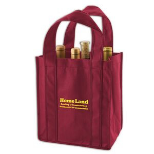 Premium Non-Woven Polypropylene 6-Bottle Wine Tote Bag (10.5"x7"x11")