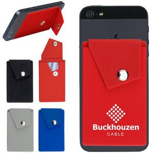 Silicone Phone Wallet w/Button