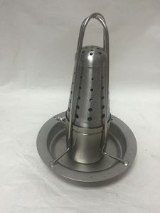 Beer Can Chicken Holder Stainless Steel Roasting Rack Includes Metal Canister and Drip Pan for Oven