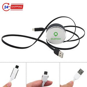 3 In 1 Retractable Cartridge Charging Cable