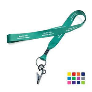Custom Lanyard w/Black Duckbill Clasp & Bag Closure