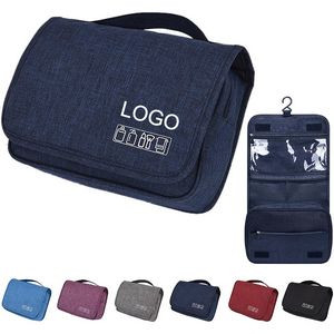 Water-resistant Multi Toiletry Polyester Hanging Cosmetic Bag Dry Wet Separation 9"x3 1/3"x7"