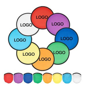 10'' Custom Printed Portable Polyester Foldable Flying Disc Fan w/Pouch