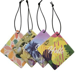 4" Die Cut Shape Custom Full Color Printed Air Freshener w/Fresh Nature Scent