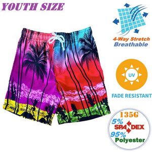 Youth 135GSM Breathable Wrinkle Free Hawaiian Shorts, Soft & Cool