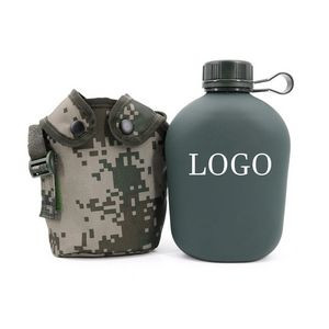 34 Oz Portable Aluminum Canteen with Reinforced Nylon Cover and Belt