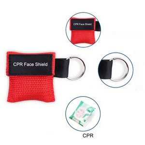 Emergency-Ready Compact CPR Face Shield Mask w/Keychain Pouch 1.96"*1.96"