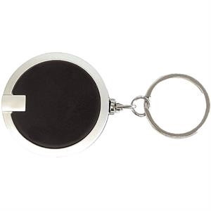 Deluxe Coaster Shape Round Flashlight w/Super Bright LED & Swivel Key Chain