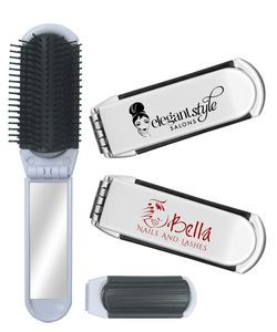 Folding Hair Brush & Mirror Set - One Color