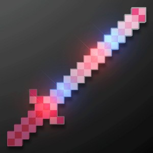 Light Up Pink 8-Bit Swords Pixel Toys - BLANK