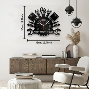 Custom Shaped Metal Wall Clock with Backlit LED Light