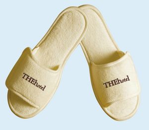 Terry Slippers, Open Toe w/Velcro Closure (Blank)