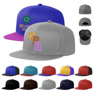 Cotton Twill Flat Visor 6 Panel Baseball Cap