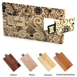 Wooden Card USB Drive - 16GB