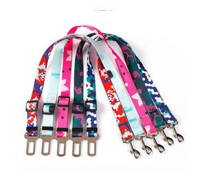 1"W x 24"L Adjustable Dog Safety Sublimation Polyester Seatbelt Leash