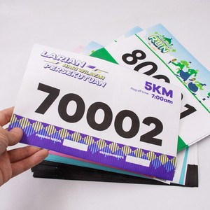 Custom Paper 9.5" x 7.9" Running Race Numbers with Safety Pins