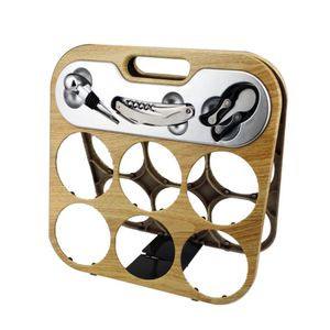 Wood Wine Rack with Accessories