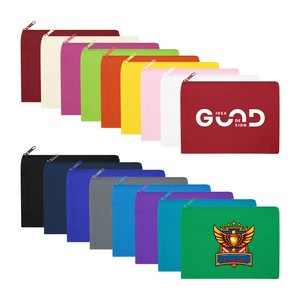 9" x 6" Solid Color Cotton Canvas Multi Purpose Organizer Zipper Pouch