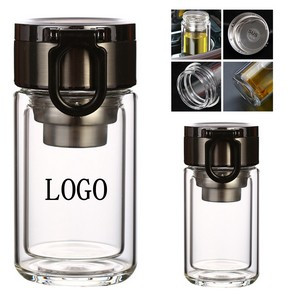 Tea Infuser Insulated Glass Cup 6oz