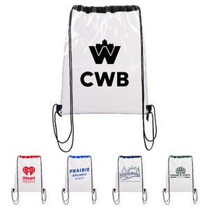 Large Clear Waterproof Stadium Drawstring Backpack