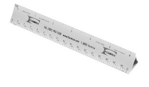 6" Architect/Engineer/Metric Combination Triangular Hollow Scale