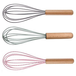Silicone Whisk with Wooden Handle, Optional Cooking Utensil Set