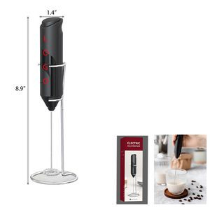 Electric Handheld Milk Frother with Stainless Steel Stand