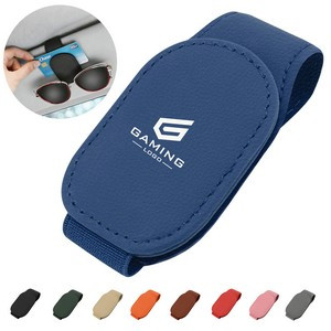 Magnetic Leather Car Sunglasses Holder