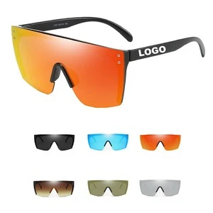 Mirrored Oversized Rimless Sun Sunglasses
