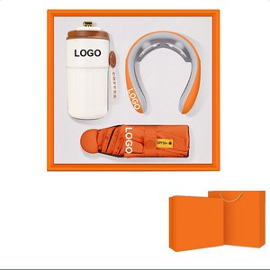 Customizable Daily Gift Set: Coffee Cup, Sun Umbrella & Neck Massager