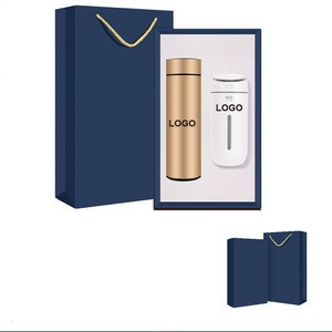 Custom Promotional Gift Set (Black Coated Umbrella, A5 Notebook, Dual USB Drive & Pen)