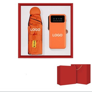 10000mAh Built-in-Cable Power Bank with Stand & Trendy Sun Umbrella