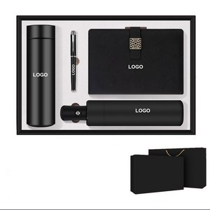Executive Office Gift Set Thermos with Umbrella A5 Notebook and Signature Pen