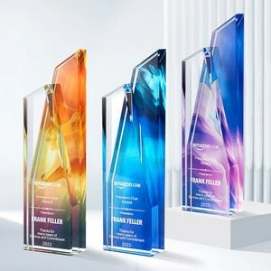Custom Colored Crystal Trophy