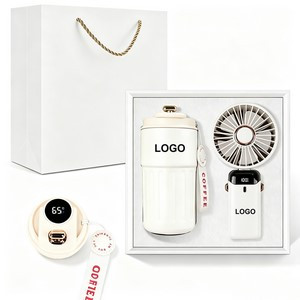 Coffee Cup and Handheld Folding Fan Travel Kit