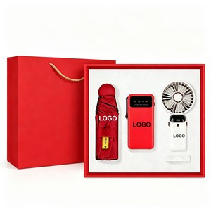 Umbrella, 10000mAh Power Bank & Portable Fan All-Weather Gift Set