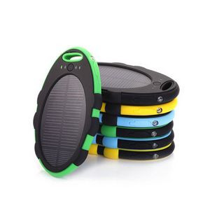 5000mAh Portable Plastic Solar Power Bank w/LED Flashlight