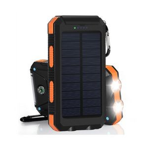 Emergency 10000mAh Solar Power Bank w/LED Lights & Compass