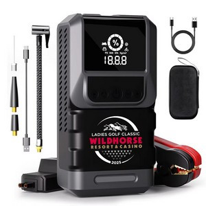 Portable Emergency battery booter w/ 150PSI Emergency inflater air compressor