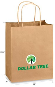 Kraft paper bag with twisted handle, 12x7x10 1/4"