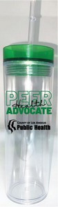 16 Oz. Acrylic Double Wall Drink Cup w/Straw