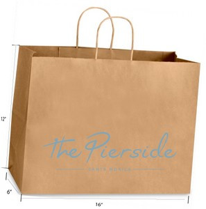 Kraft paper bag with twisted handle, 16x6x12"