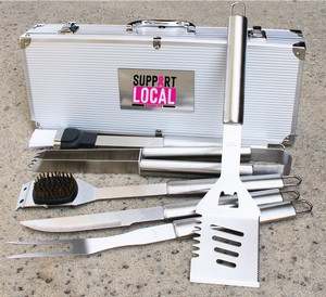 6 Piece Stainless BBQ Tool Set in Aluminum Case