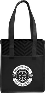 Printed Chevron Non-Woven Shopper Tote