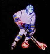 Hockey Player Flash Lapel Pin
