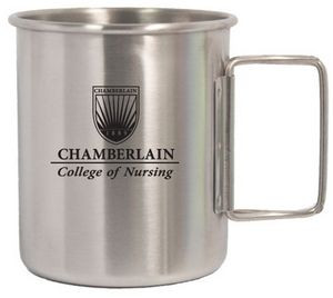 14 Oz. Stainless Steel Camping cup w/foldable handle